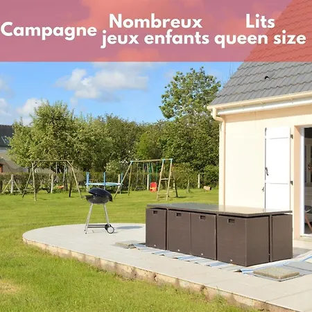 Maison Confortable Sejour Spacieux, Belle Terrasse Avec Grand Jardin Avec Jeux Exterieurs Pres Bayeux Et Omaha Beach Saonnet Exterior foto